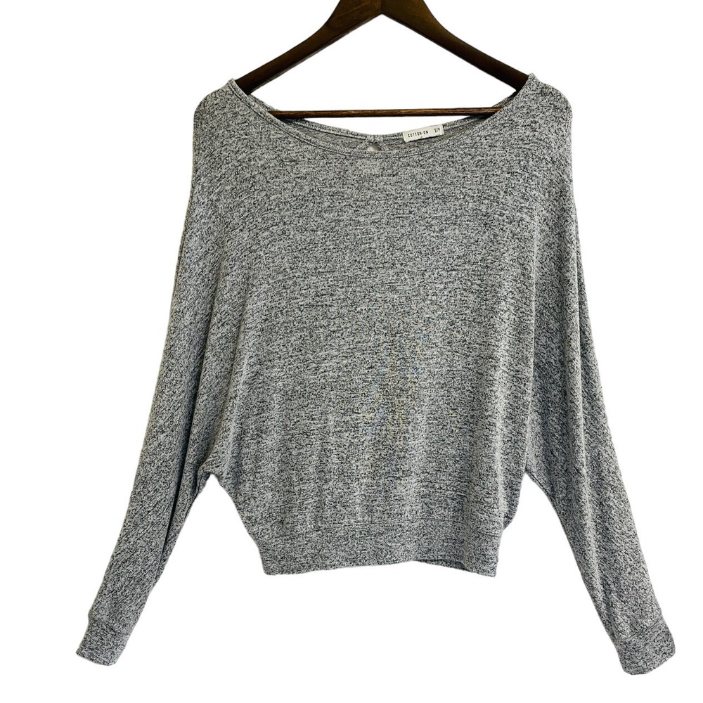 Cotton On Batwing Long Sleeve Top Womens Small Grey